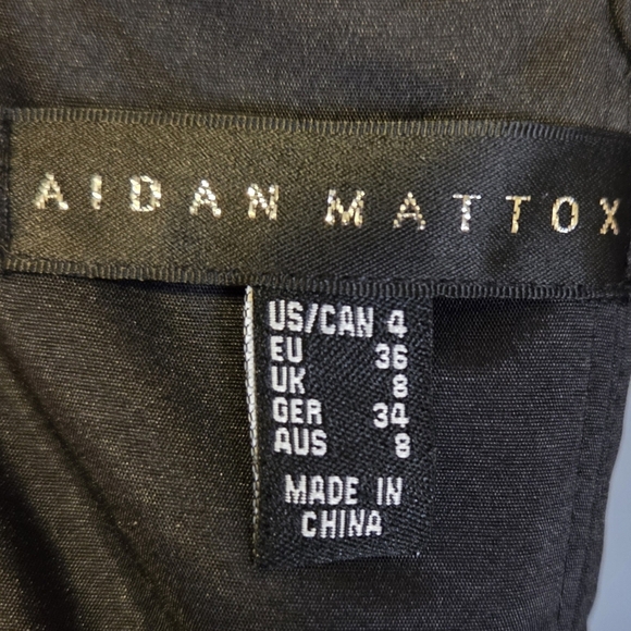 Aidan Mattox Floral Embroidered Lace Column Dress Long Gown Pink Black Size 4 - Picture 10 of 11